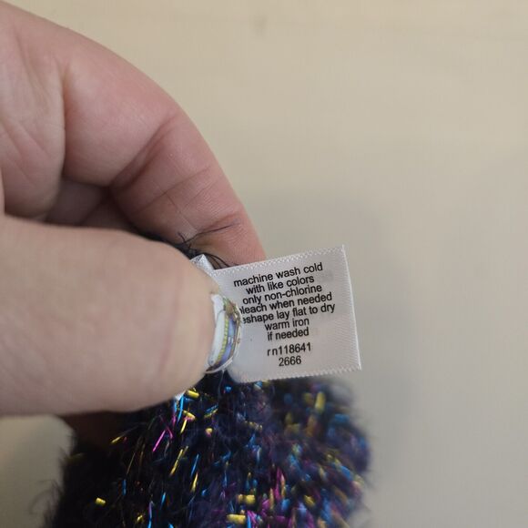 Lane Bryant Sweater Size 22/24 Crew Neck Tinsel Eyelash Festive Party Stretch - Picture 9 of 11